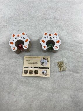 Cute Cat scratching board Set - White with Orange Accents